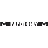 Outdoor Recycling Decal for Recycling Receptacle - White on Clear, “PAPER ONLY”